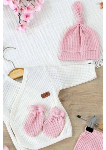 Kız Bebek Beyaz Natural % 100 Pamuk Kumaş 5 Li Hastane Çıkışı Seti STL6999 fiyatları