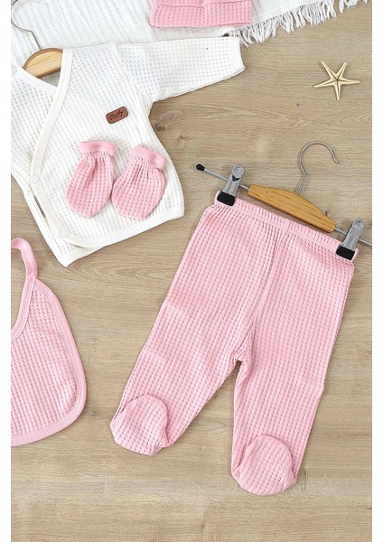 Kız Bebek Beyaz Natural % 100 Pamuk Kumaş 5 Li Hastane Çıkışı Seti STL6999 modelleri