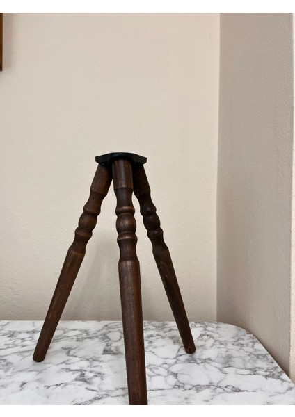 Koyu Meşe 38 cm Torna Ahşap Sehpa / Mobilya Ayağı – 3’lü Takım (Bağlantı Aparatları ve Vidalar Dahil – Tv Ünitesi, Sehpa, Konsol Için)