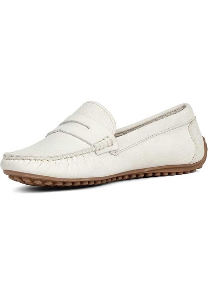 Kadın Bej Nubuk Deri Loafer