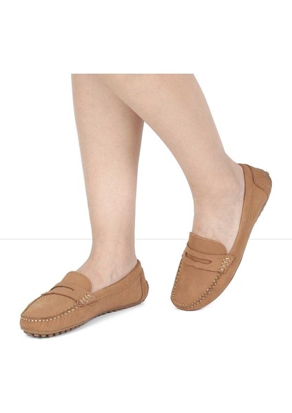 Kadın Taba Nubuk Deri Loafer