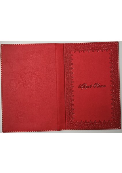 Kırmızı Deri Sandıklı Hesap Sümeni 14X21 cm modelleri