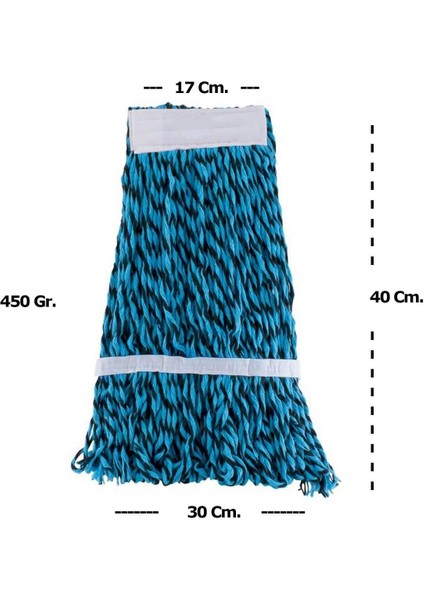 Cod- Ex Dar Islak Yedek Mop Paspas Başlığı - Pamuklu - Mavi - 17 Cm. - 450 Gram - 5 Adet fırsatları