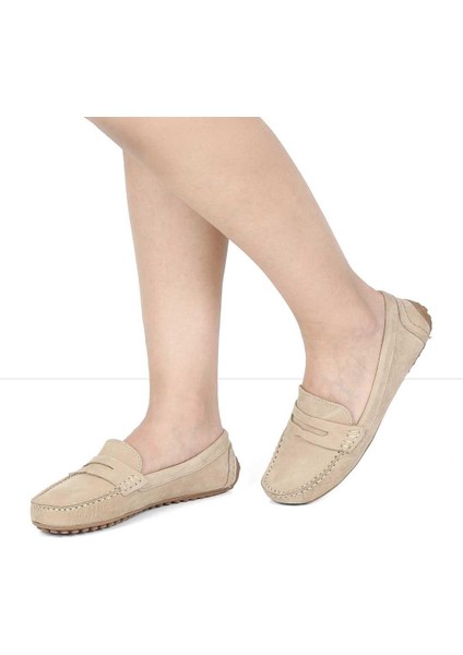 Kadın Vizon Nubuk Deri Loafer
