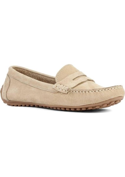 Kadın Vizon Nubuk Deri Loafer