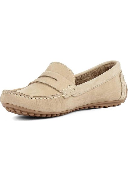 Kadın Vizon Nubuk Deri Loafer