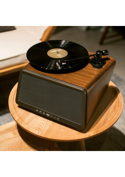 Seed Retro Pikap Plakçalar Dahili Bluetooth Hoparlörlü 80W Rms Aux, Rca Çıkışlı All-In-One Hi-Fi Ses Sistemi, Ceviz Ağacı