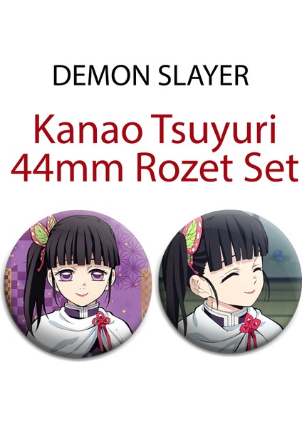 Demon Slayer Kanao Tsuyuri 44MM 2 Adet Rozet Set - Kimetsu No Yaiba