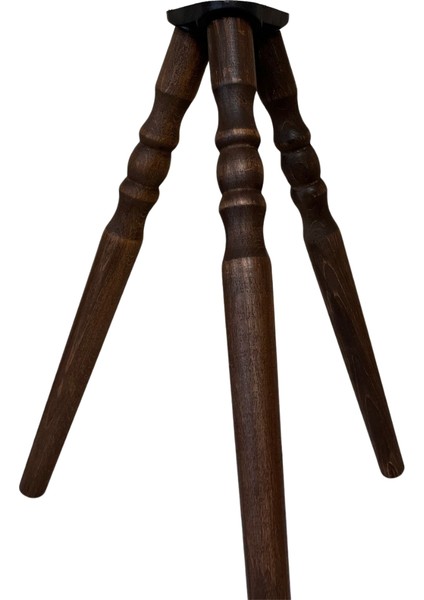 Koyu Meşe 44 cm Torna Ahşap Sehpa / Mobilya Ayağı – 3 Adet Ayak (Bağlantı Aparatları ve Vidalar Dahil – Tv Ünitesi, Konsol, Dresuar Için)