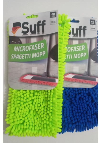2 Adet Nemli ve Kuru Makarna Mop Ucu Mikrofiber Paspas Yedeği 60 cm