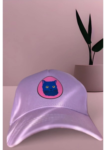 Catsue Kedi Desenli Pamuk Lila Cap Şapka fiyatları