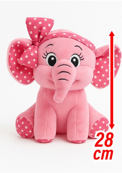 Pembe Fil Peluş Oyuncak – 28 cm