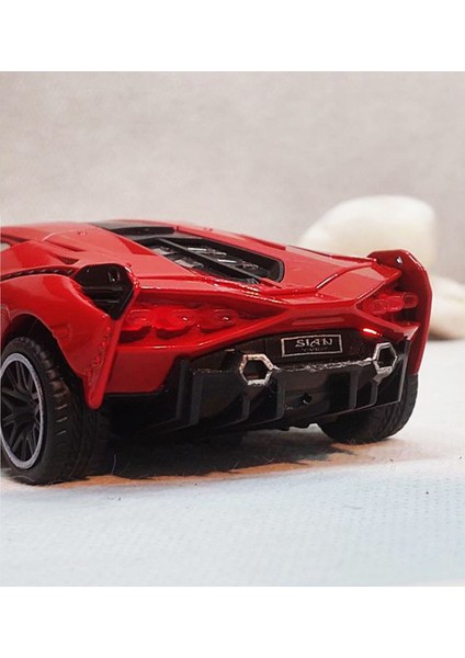 Lamborghini Sian | Sesli Işıklı - Kapıları Açılan - Çek Bırak Model Araba | 1:32 - 16 cm