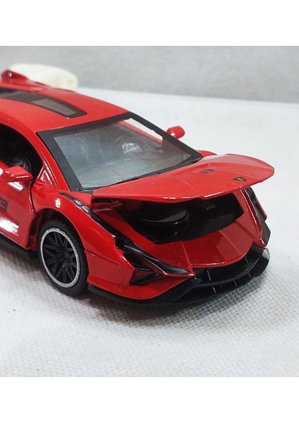 Lamborghini Sian | Sesli Işıklı - Kapıları Açılan - Çek Bırak Model Araba | 1:32 - 16 cm