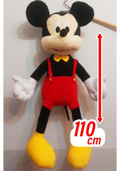 Mickey Mouse Kırmızı Peluş Oyuncak 110 cm | Büyük Boy