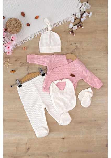 Erke Bebek Natural % 100 Pamuk Kumaş 5 Li Hastane Çıkışı Seti STL7001