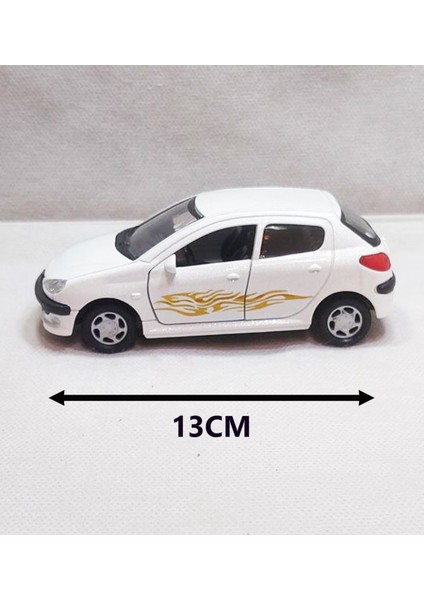 Peugeot 206 Model Araba - Metal - Çekbrak - Sesli Işıklı | 13CM fiyatları