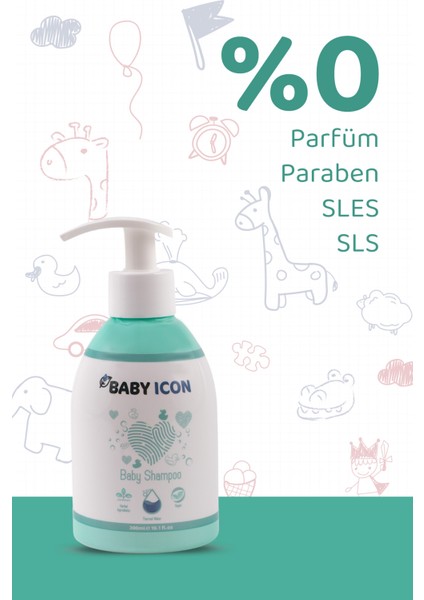 Saç ve Vücut Bebek Şampuanı Vegan Sülfat ve Parfüm Içermez 300 ml