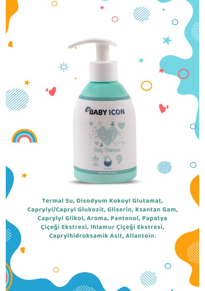 Saç ve Vücut Bebek Şampuanı Vegan Sülfat ve Parfüm Içermez 300 ml
