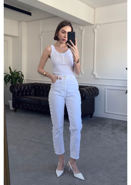 Kalın Askılı Düğmeli Premium Atlet- Beyaz indirimleri