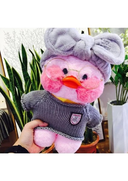 Hediyelik Lalafanfan Duck Gözlüklü Peluş Oyuncak Çantalı Sevimli Peluş