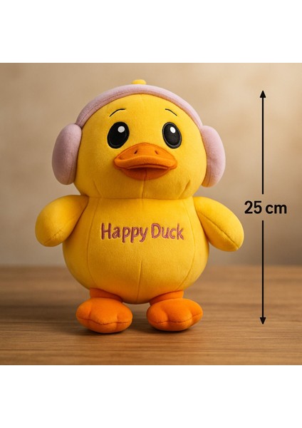 Kulaklıklı Civciv Ördek Peluş Oyuncak | 25CM Sarı Happy Duck