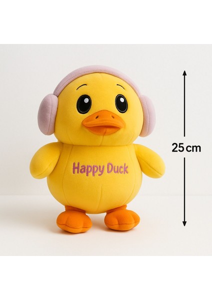 Kulaklıklı Civciv Ördek Peluş Oyuncak | 25CM Sarı Happy Duck
