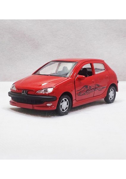 Peugeot 206 Sport Model Araba - Metal - Çekbrak | 13CM