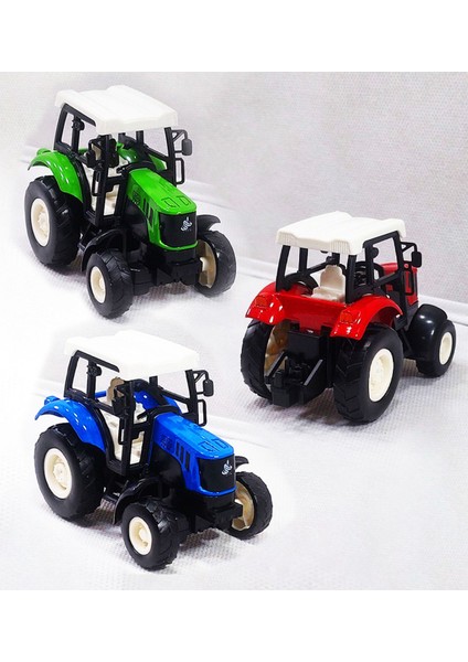 3 Renk Çek-Bırak Traktör | Metal Oyuncak Araba | 10CM