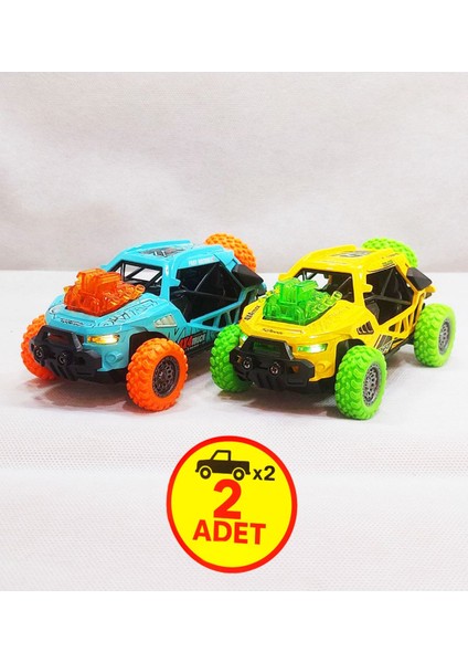 2'li Set 4x4 Metal Çarpışan Suv Oyuncak Araba | Ses ve Işık Efektleri | Çek-Bırak fiyatları