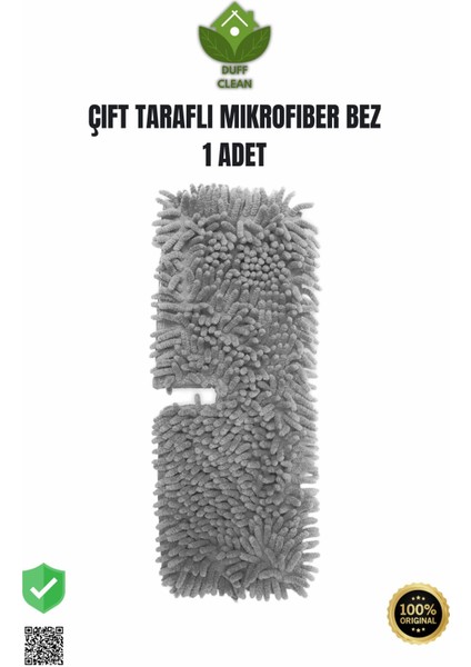 1ADET Yedek Çift Taraflı Mikrofiber Sprey Mop Bez 12*40 cm