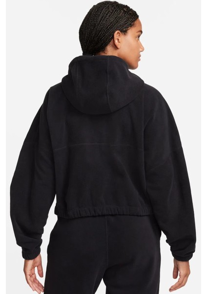 Therma Fit One Oversized Fleece Full Zip Hoodie Kadın Polar Kapüşonlu Oversize Sweatshirt Siyah fiyatları