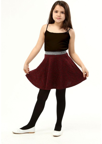 In Istanbul Kız Çocuk Bordo Simli Etek