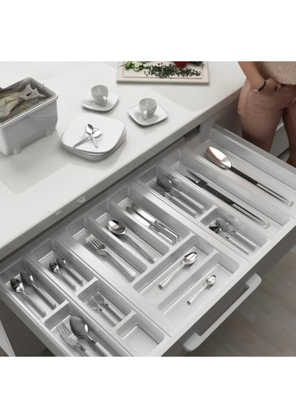 Mutfak Çekmece Içi Kaşıklık 84 Cm X 48 Cm (yanlar Ve Boydan 4,5 Cm Kesilebilir)-beyaz