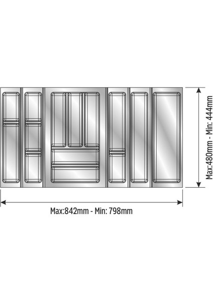 Mutfak Çekmece Içi Kaşıklık 84 Cm X 48 Cm (yanlar Ve Boydan 4,5 Cm Kesilebilir)-beyaz indirimleri
