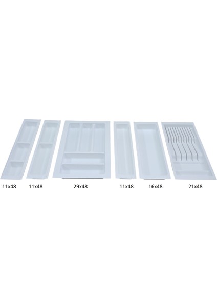Çekmece içi kaşıklık ve Bıçaklık Beyaz, 94x48 Yandan ve Boydan 4,5 cm kesilebilir fırsatları