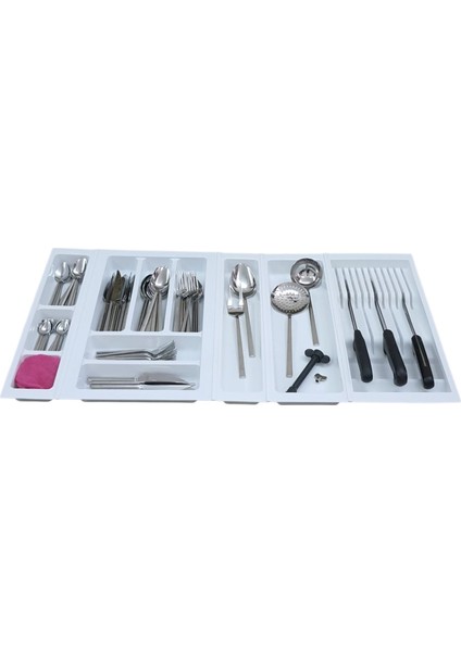 Çekmece içi kaşıklık ve Bıçaklık Beyaz, 84x48 Yandan ve Boydan 4,5 cm kesilebilir fiyatları
