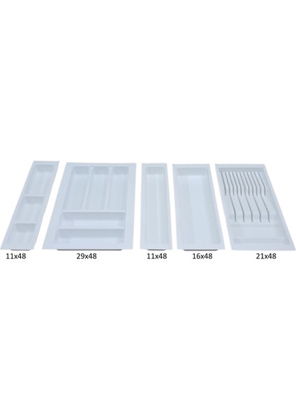 Çekmece içi kaşıklık ve Bıçaklık Beyaz, 84x48 Yandan ve Boydan 4,5 cm kesilebilir fırsatları