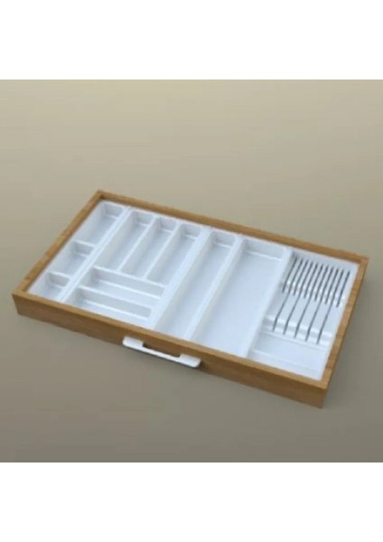 Çekmece içi kaşıklık ve Bıçaklık Beyaz, 84x48 Yandan ve Boydan 4,5 cm kesilebilir