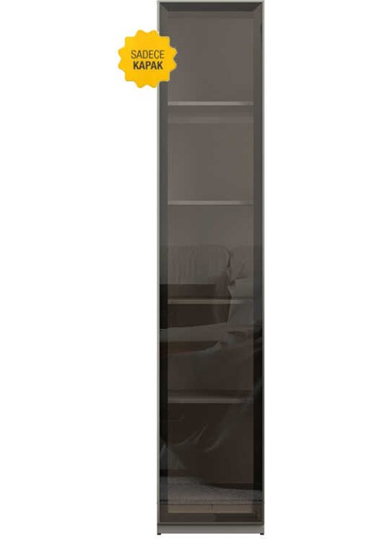 Milano Gardırop Tek Cam Kapak - Bronz Cam 90X218X2 cm
