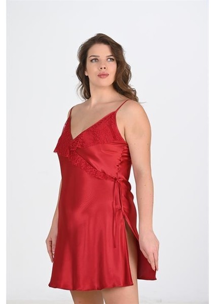 Aria's Closet Büyük Beden Bordo Gecelik 2107
