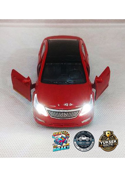 Metal Hyundai Genesis Araba - 2 Açılan Kapılı - 12CM - Sesli ve Işıklı - Kırmızı fiyatları
