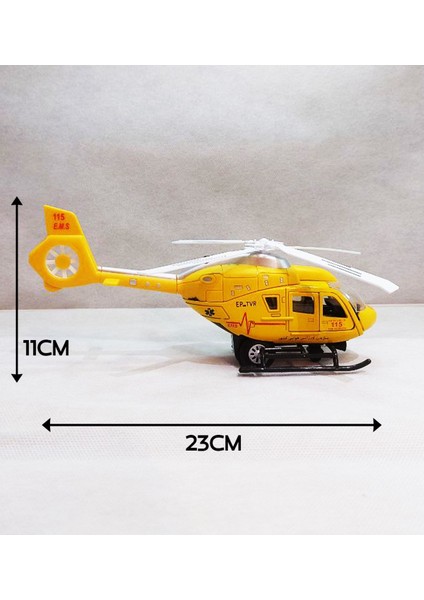 Metal Oyuncak Helikopter | Ambulans Helikopter | Ses & Işık Efektleri 23CM modelleri