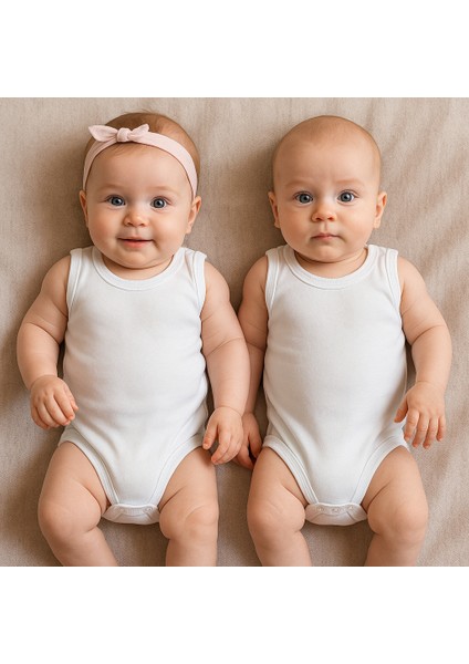 Bebek Zıbın % 100 Pamuk Alttan Çıtçıtlı Sıfır Kol Kısa Kol Bebek Zıbın