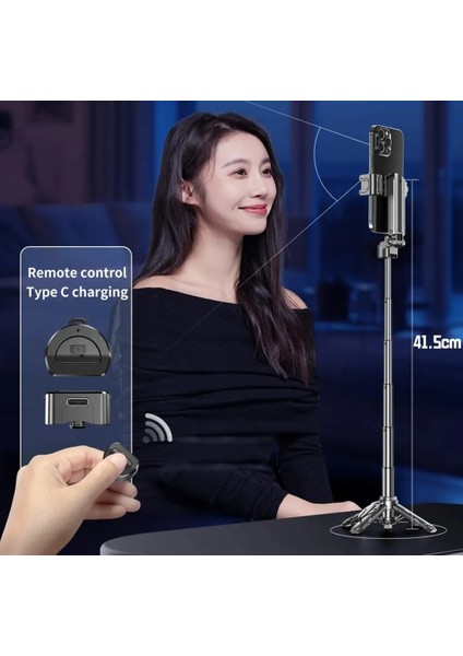 P15 Mini Selfie Çubuğu Tripod Bluetooth Uzaktan Kumandalı 360' Dönebilen Çok Amaçlı Tripod