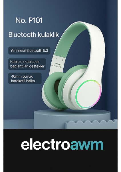 Rgb Işıklı Kablosuz Kulaklık P102 Müziği Hisset, Tarzını Yansıt modelleri