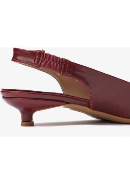 Bordo Cilt Sivri Burun Kadın Topuklu Ayakkabı modelleri