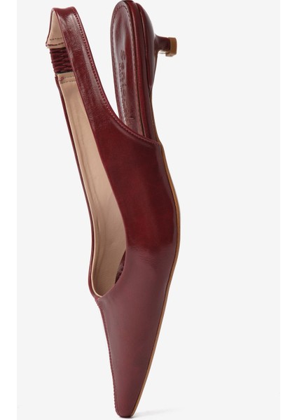 Bordo Cilt Sivri Burun Kadın Topuklu Ayakkabı fırsatları