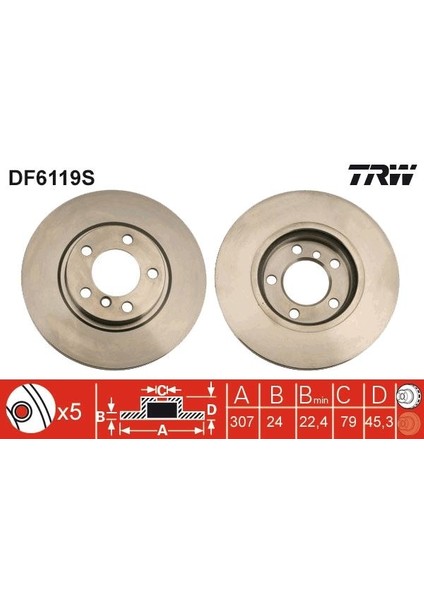 Fren Dıskı On Mını Countryman Paceman R60 R61 34119804829-34119811538