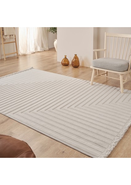 İskandinav Rune Gray 160x230 Cm Salon Mutfak Halısı Yolluk Kilim